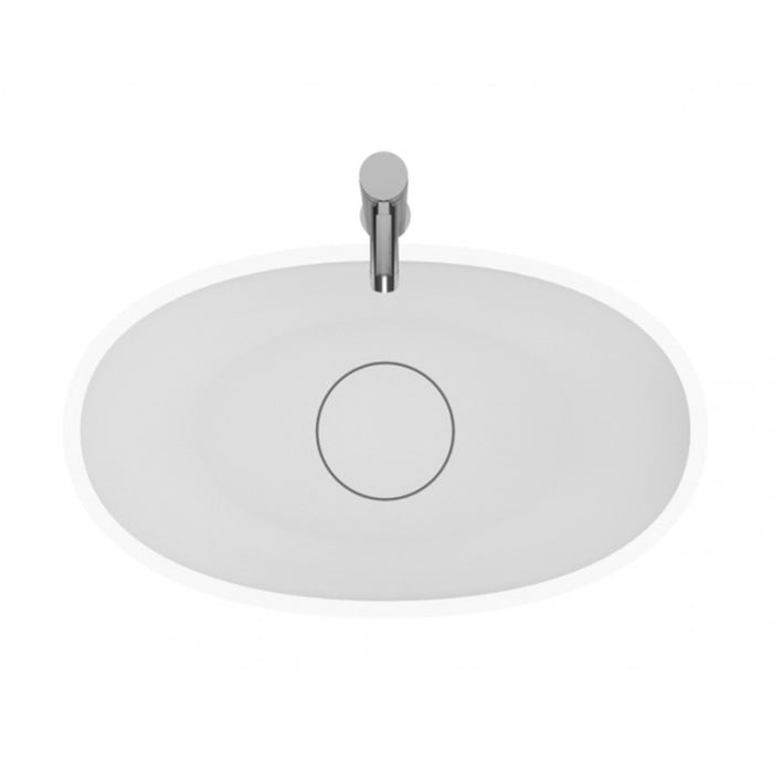 Lavabo da appoggio bianco opaco ESCALA RIHO 55x32 cm solid surface