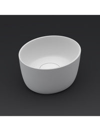 Lavabo da appoggio bianco opaco OVAL RIHO 38x33 cm solid surface