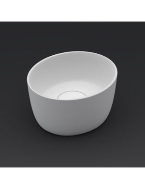 Lavabo da appoggio bianco opaco OVAL RIHO 38x33 cm solid surface