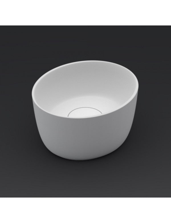 Lavabo da appoggio bianco opaco OVAL RIHO 38x33 cm solid surface