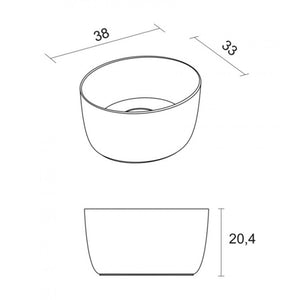 Lavabo da appoggio bianco opaco OVAL RIHO 38x33 cm solid surface