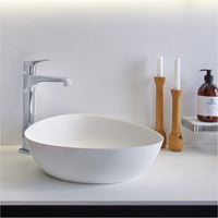 Lavabo da appoggio bianco opaco OVIEDO RIHO 41x41 cm solid surface