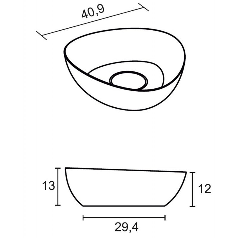 Lavabo da appoggio bianco opaco OVIEDO RIHO 41x41 cm solid surface