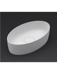 Lavabo da appoggio bianco opaco THIN OVAL RIHO 58x35 cm solid surface