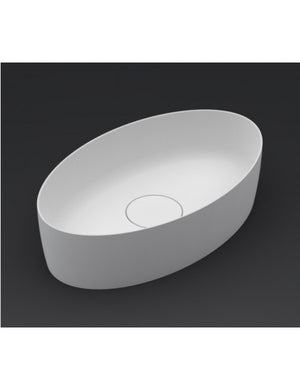Lavabo da appoggio bianco opaco THIN OVAL RIHO 58x35 cm solid surface