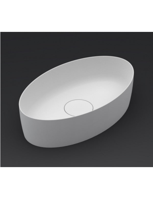 Lavabo da appoggio bianco opaco THIN OVAL RIHO 58x35 cm solid surface