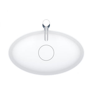 Lavabo da appoggio bianco opaco THIN OVAL RIHO 58x35 cm solid surface