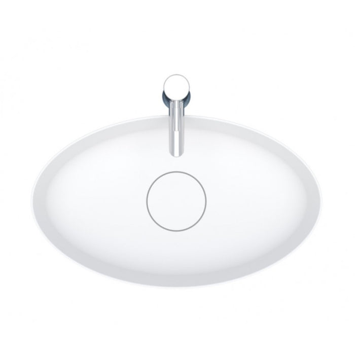 Lavabo da appoggio bianco opaco THIN OVAL RIHO 58x35 cm solid surface