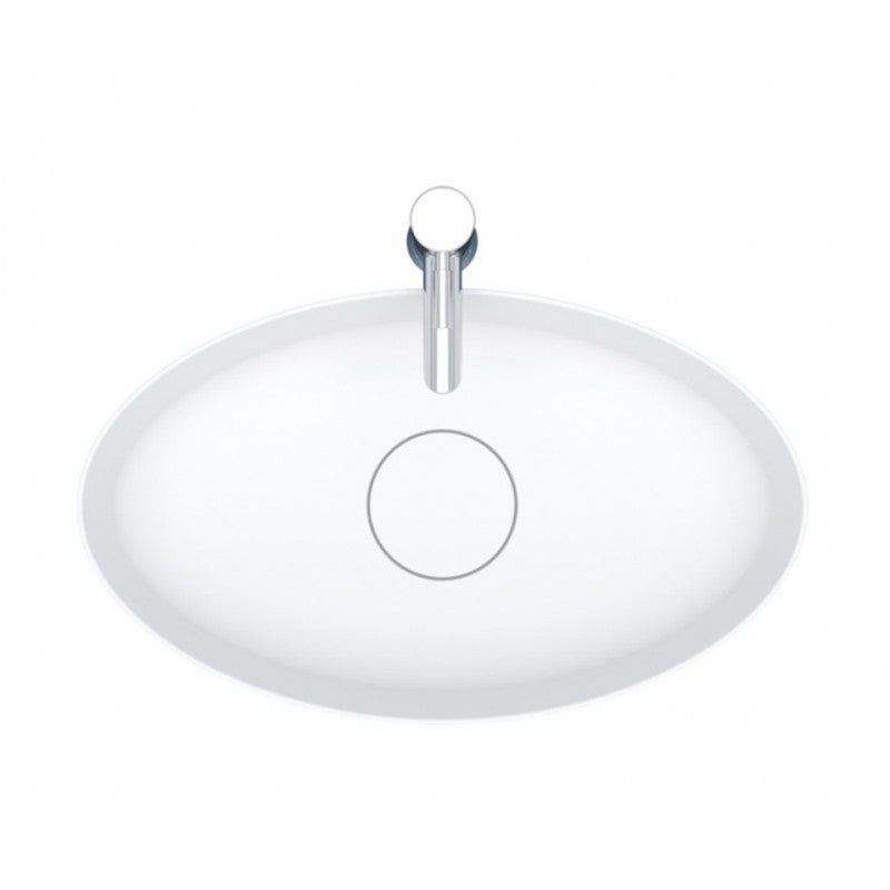 Lavabo da appoggio bianco opaco THIN OVAL RIHO 58x35 cm solid surface