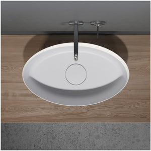 Lavabo da appoggio bianco opaco THIN OVAL RIHO 58x35 cm solid surface
