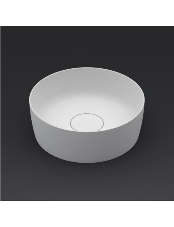 Lavabo da appoggio bianco opaco THIN ROUND RIHO 42x42 cm superficie solida