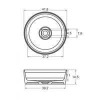 Lavabo da appoggio bianco opaco THIN ROUND RIHO 42x42 cm superficie solida