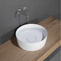Lavabo da appoggio bianco opaco THIN ROUND RIHO 42x42 cm superficie solida