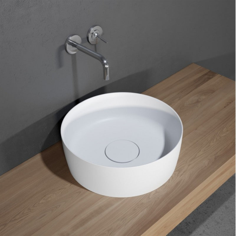 Lavabo da appoggio bianco opaco THIN ROUND RIHO 42x42 cm superficie solida