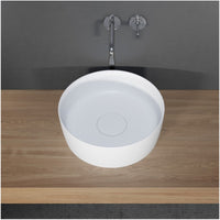 Lavabo da appoggio bianco opaco THIN ROUND RIHO 42x42 cm superficie solida