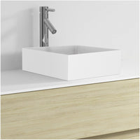 Lavabo da appoggio bianco opaco THIN SQUARE RIHO 38x38 cm solid surface