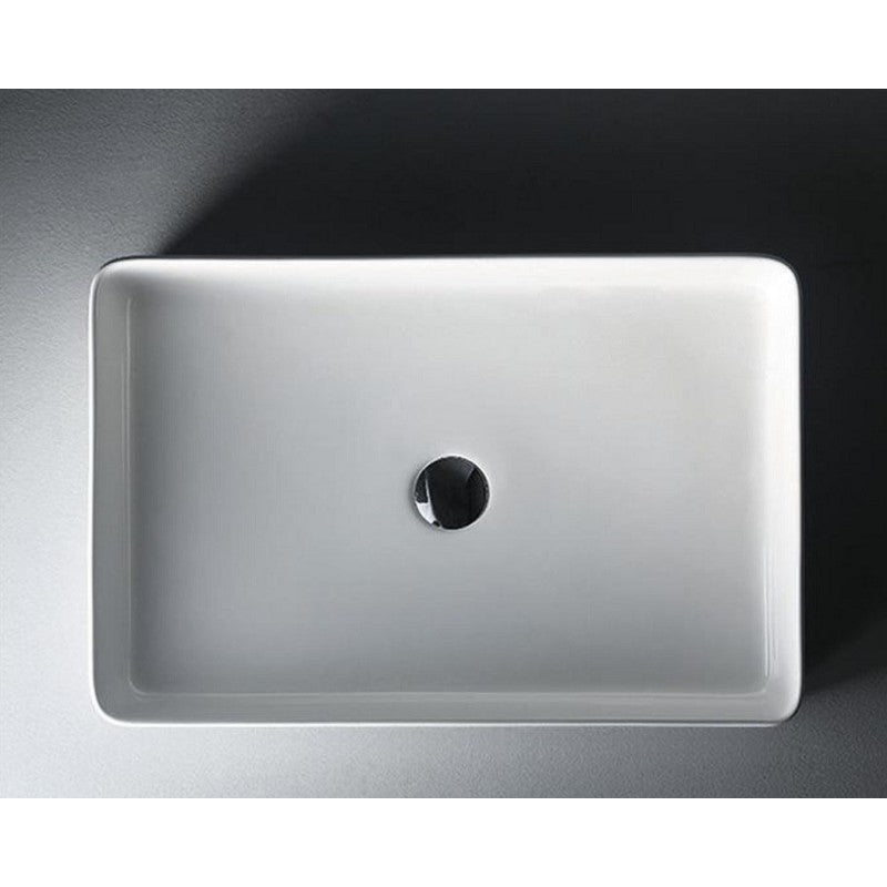 Lavabo rettangolare da appoggio senza foro DINE 60,5x40,5x11 cm