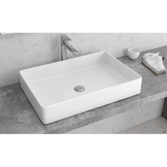 Lavabo rettangolare da appoggio senza foro DINE 60,5x40,5x11 cm