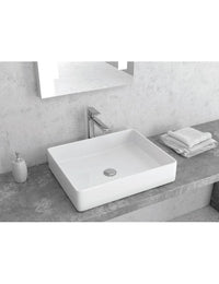 Lavabo rettangolare da appoggio senza foro ZOU 51x40,5x11 cm