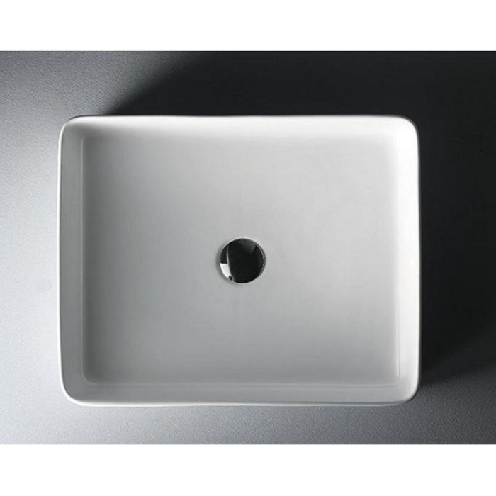 Lavabo rettangolare da appoggio senza foro ZOU-S 47x36x11 cm