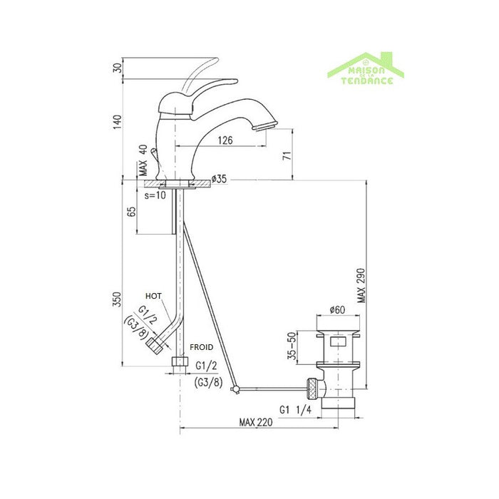 Lavabo quadrato da appoggio PESTAK 42x42x12 cm