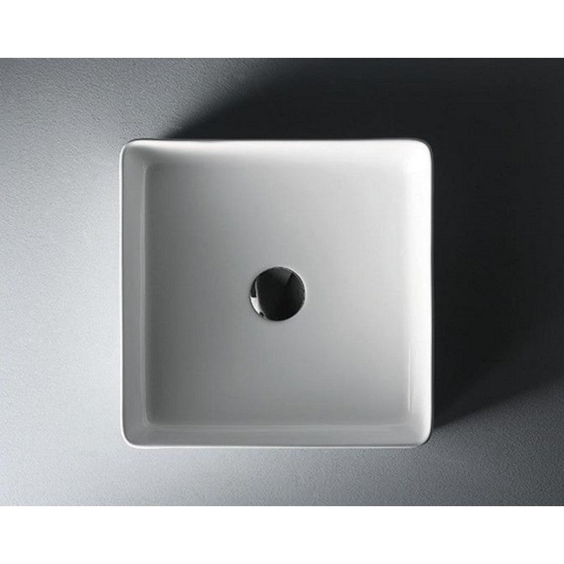 Lavabo quadrato da appoggio senza foro BE 46,5x46,5x10 cm