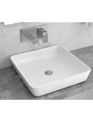 Lavabo quadrato da appoggio senza foro BE 46,5x46,5x10 cm