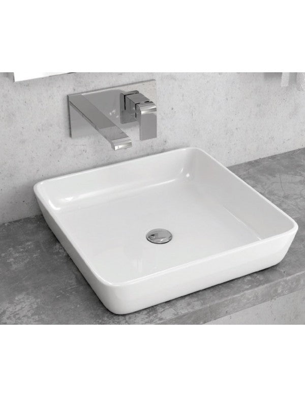 Lavabo quadrato da appoggio senza foro BE 46,5x46,5x10 cm