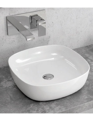 Lavabo quadrato da appoggio senza foro JEY 37,5x37,5x12 cm