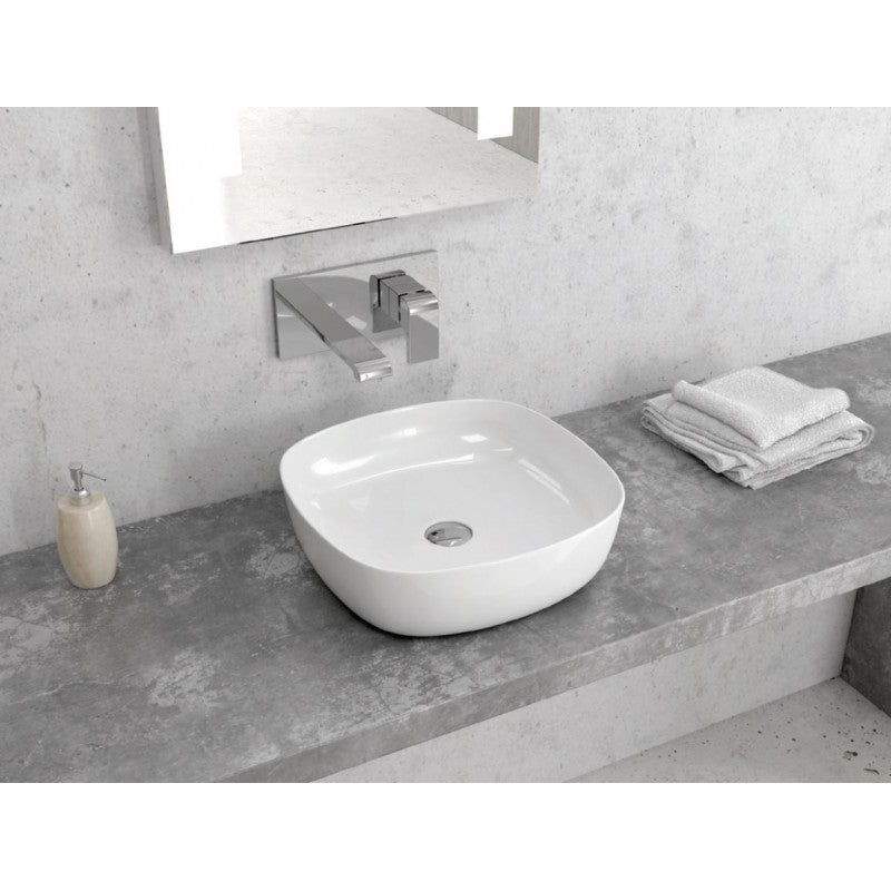 Lavabo quadrato da appoggio senza foro JEY 37,5x37,5x12 cm