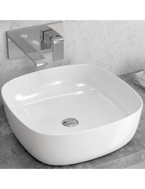 Lavabo quadrato da appoggio senza foro JEY 41x41x15 cm