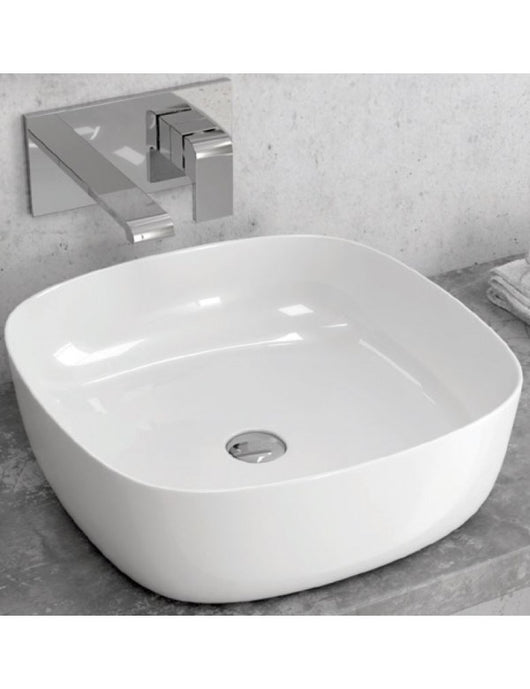 Lavabo quadrato da appoggio senza foro JEY 41x41x15 cm