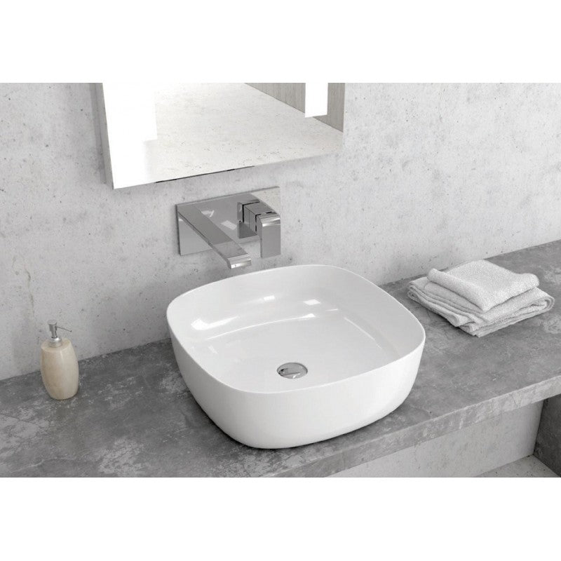 Lavabo quadrato da appoggio senza foro JEY 41x41x15 cm