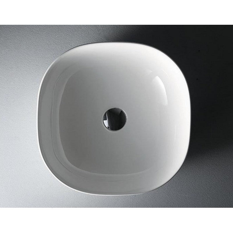 Lavabo quadrato da appoggio senza foro JEY 41x41x15 cm