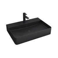 Lavabo rettangolare monoforo nero da posizionare su mobile bagno 50x42x12 cm