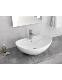 MISSASSA lavabo ovale da appoggio 59x39x21 cm in porcellana
