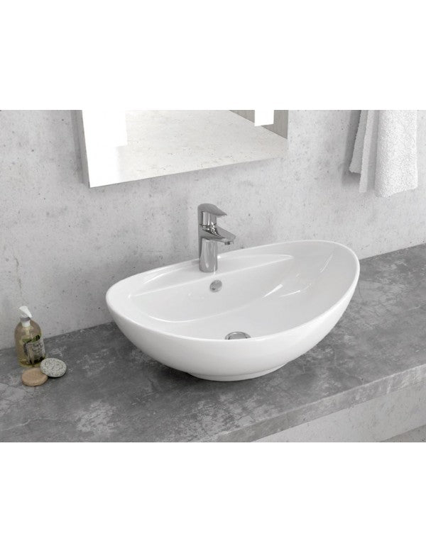 MISSASSA lavabo ovale da appoggio 59x39x21 cm in porcellana