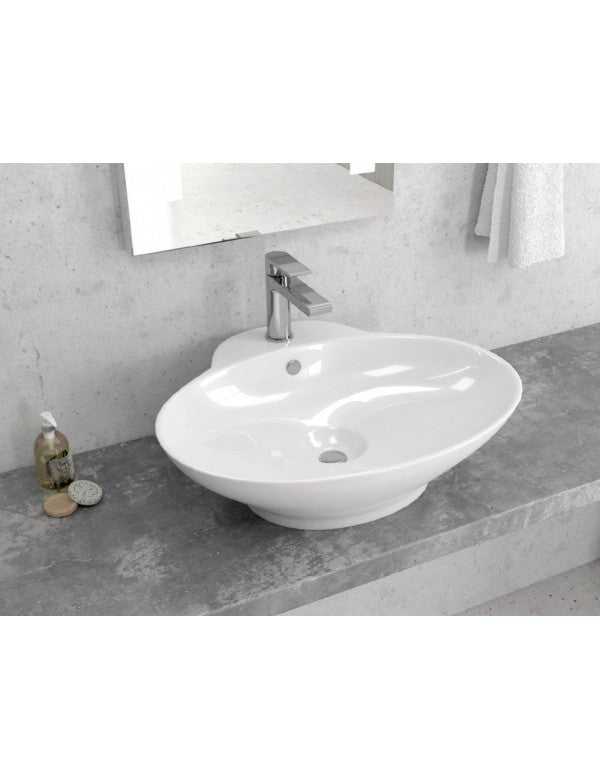 Lavabo ovale da appoggio POCRE 61x49,5x20 cm in porcellana