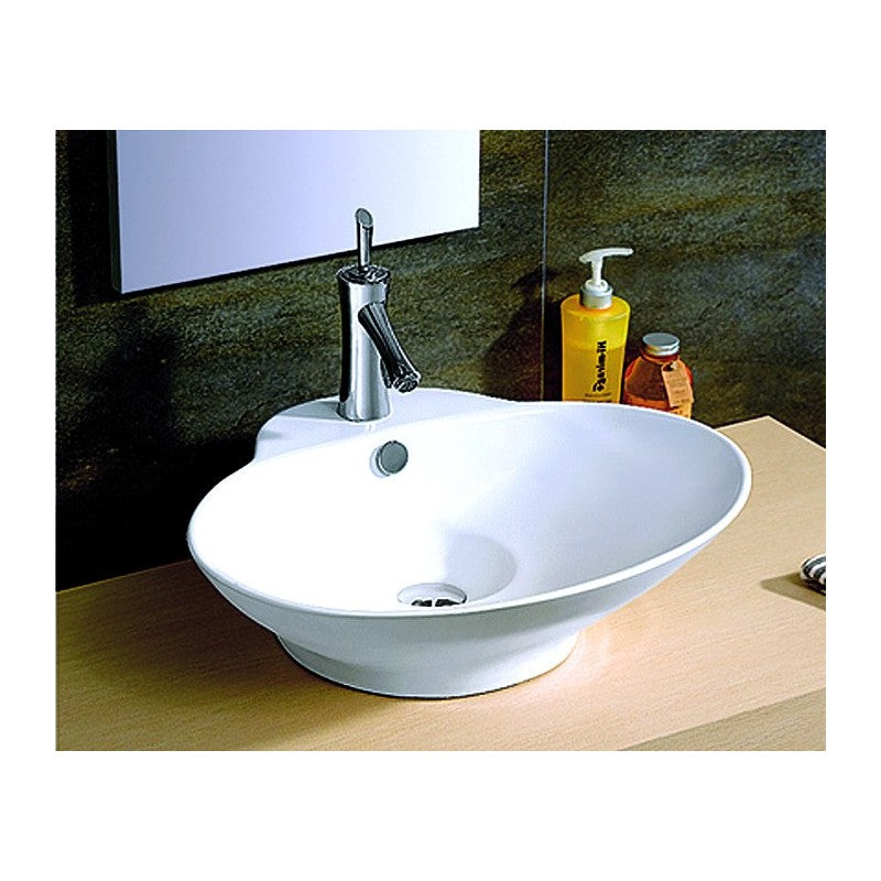 Lavabo ovale da appoggio POCRE 61x49,5x20 cm in porcellana