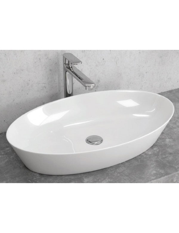 Lavabo ovale da appoggio senza foro DINE 60x36x11 cm