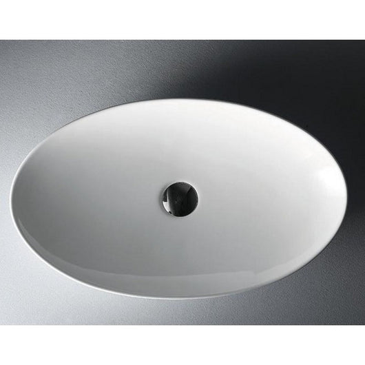 Lavabo ovale da appoggio senza foro DINE 60x36x11 cm