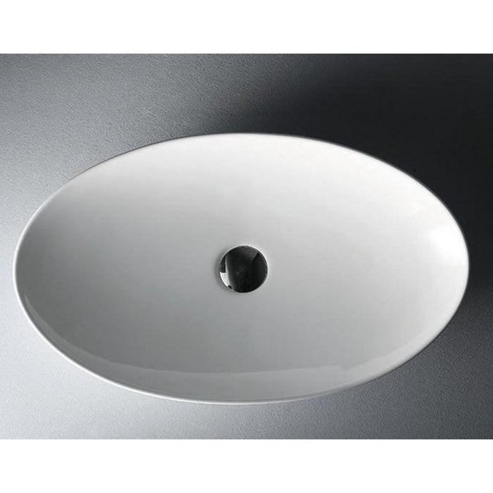 Lavabo ovale da appoggio senza foro DINE 60x36x11 cm
