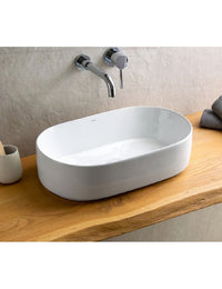 Lavabo ovale da appoggio senza foro LY 53x31,5x14 cm