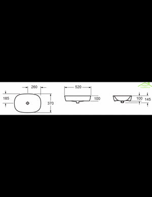 Lavabo ovale senza foro da posizionare su un mobile GENESIS 37x52x10 cm