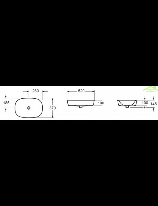 Lavabo ovale senza foro da posizionare su un mobile GENESIS 37x52x10 cm