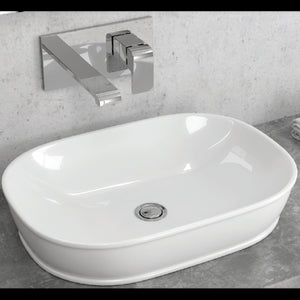 Lavabo ovale senza foro da posizionare su un mobile GENESIS 37x52x10 cm