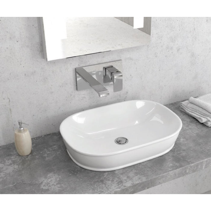 Lavabo ovale senza foro da posizionare su un mobile GENESIS 37x52x10 cm