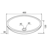 SORA CREAM lavabo ovale da appoggio Ø40 x12 cm in pietra