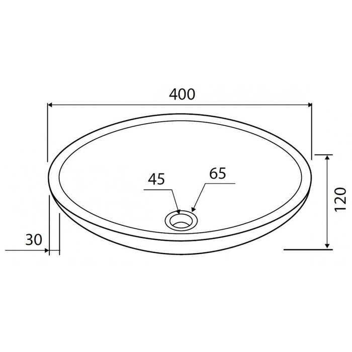 SORA CREAM lavabo ovale da appoggio Ø40 x12 cm in pietra