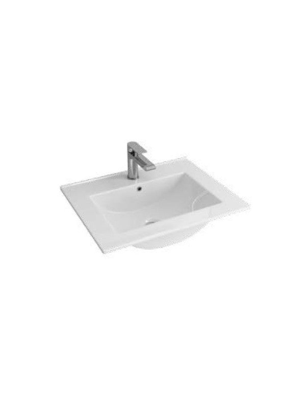 Lavabo rettangolare da incasso 1 foro ROJO 60x47x18 cm